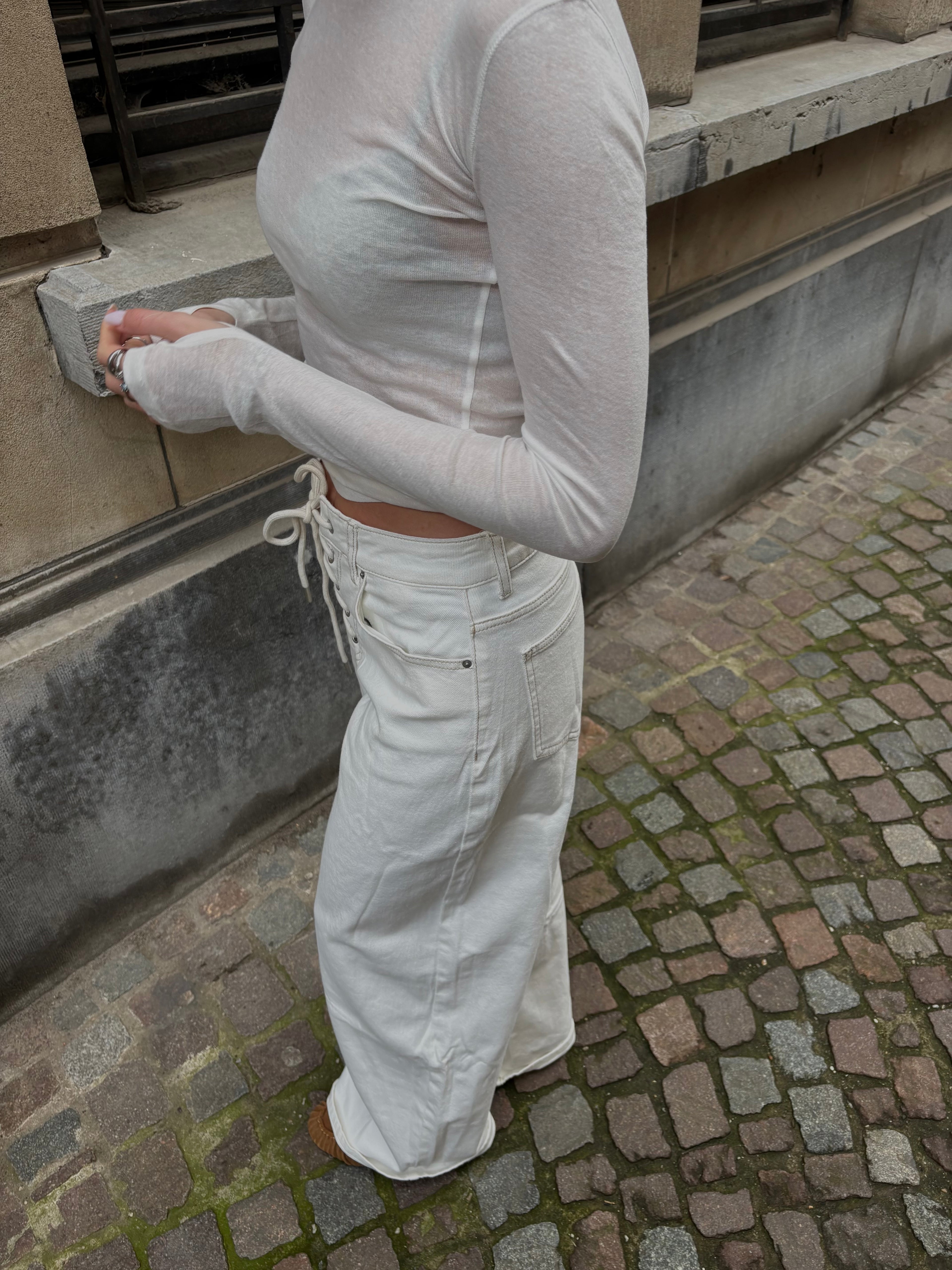 Meave wide leg jeans white