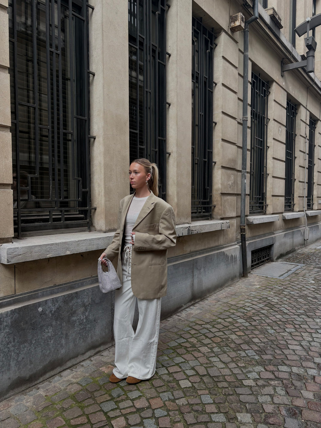 Meave wide leg jeans white