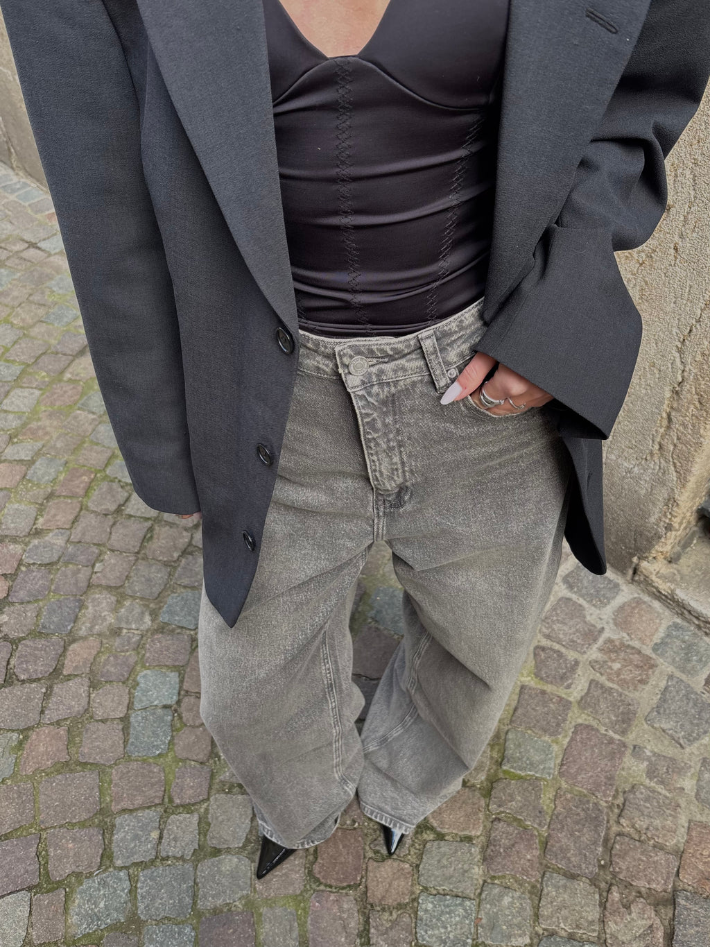 Isa baggy wide leg jeans grey TALL