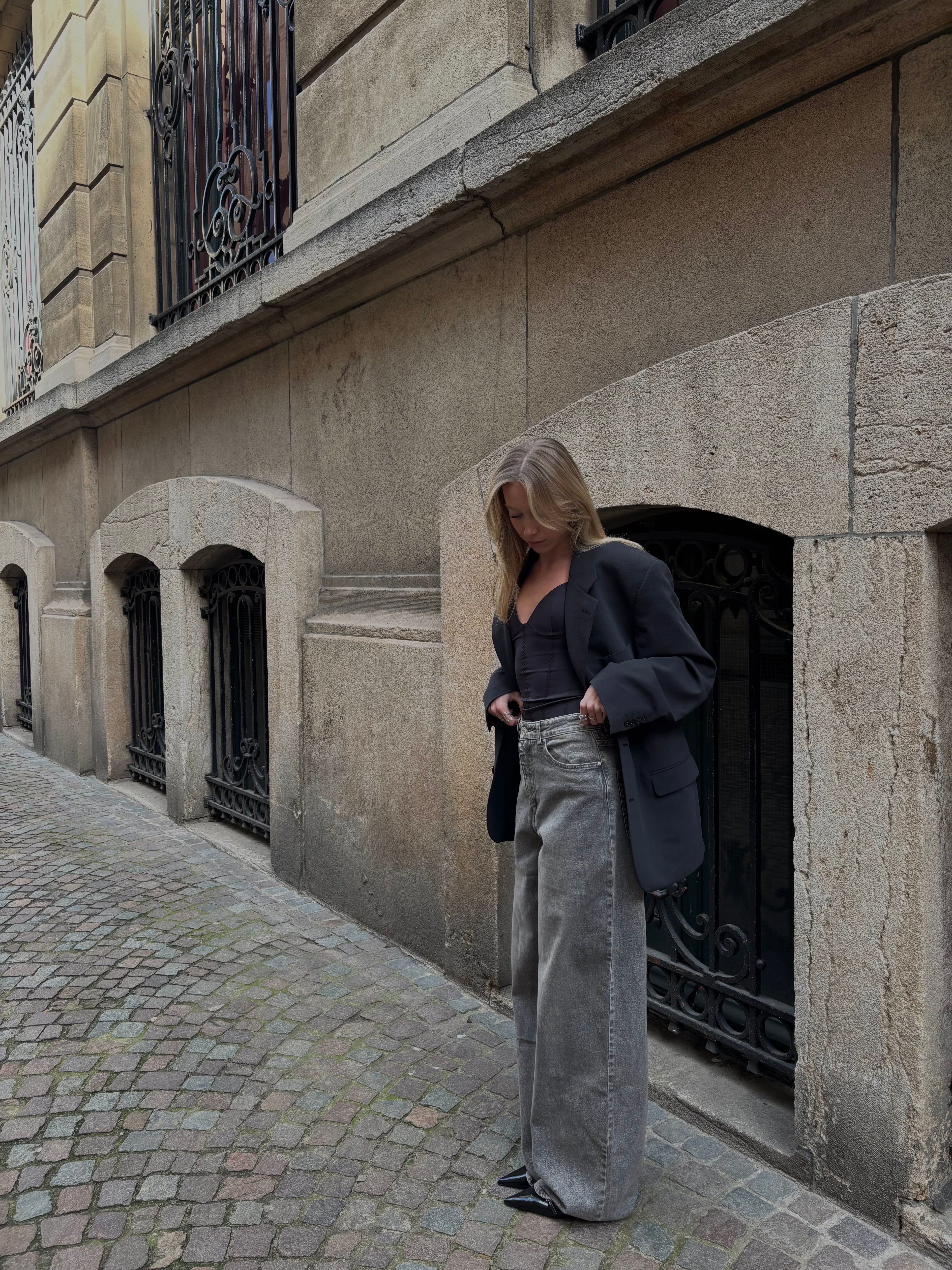 Isa baggy wide leg jeans grey TALL