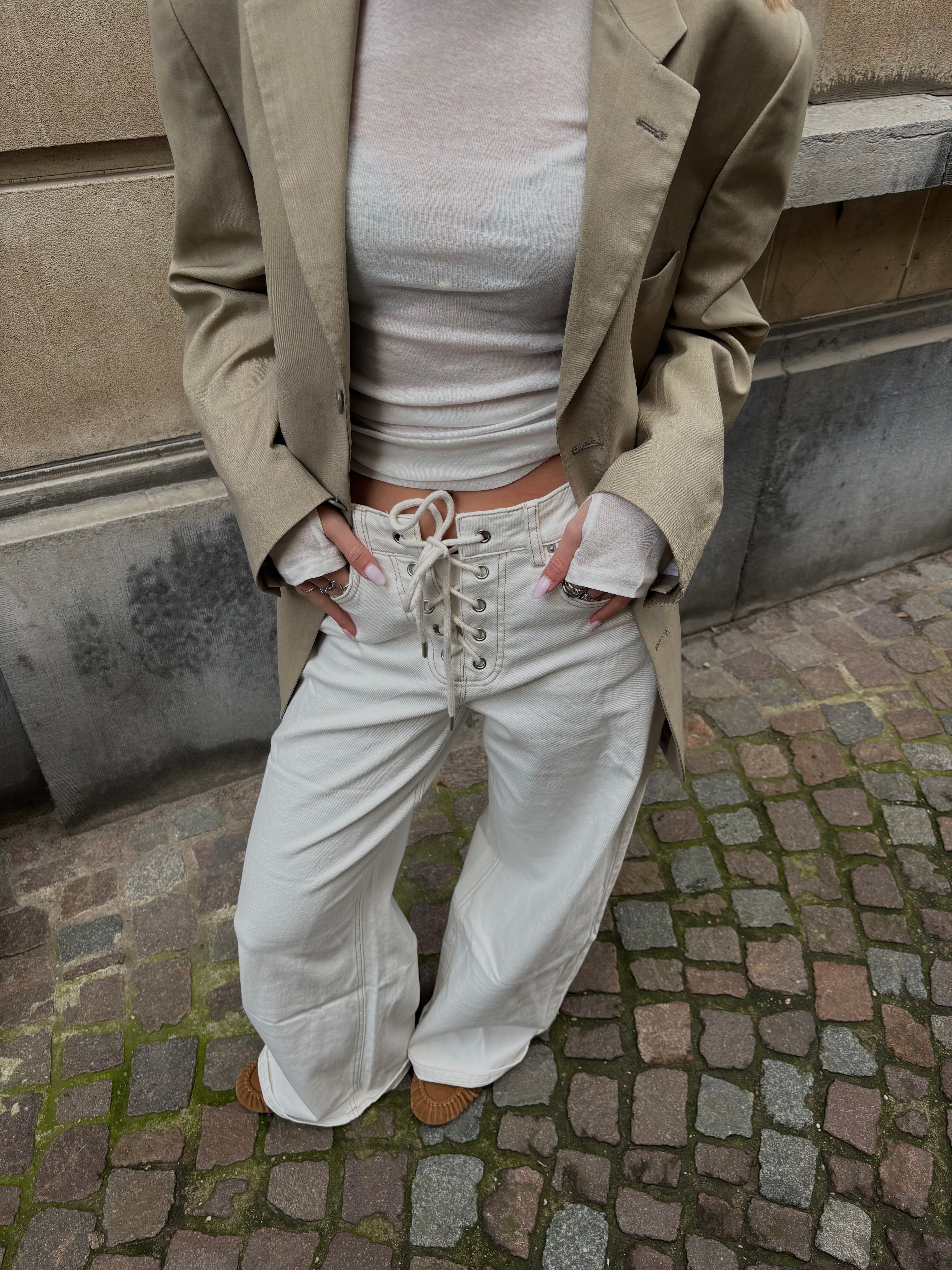 Meave wide leg jeans white