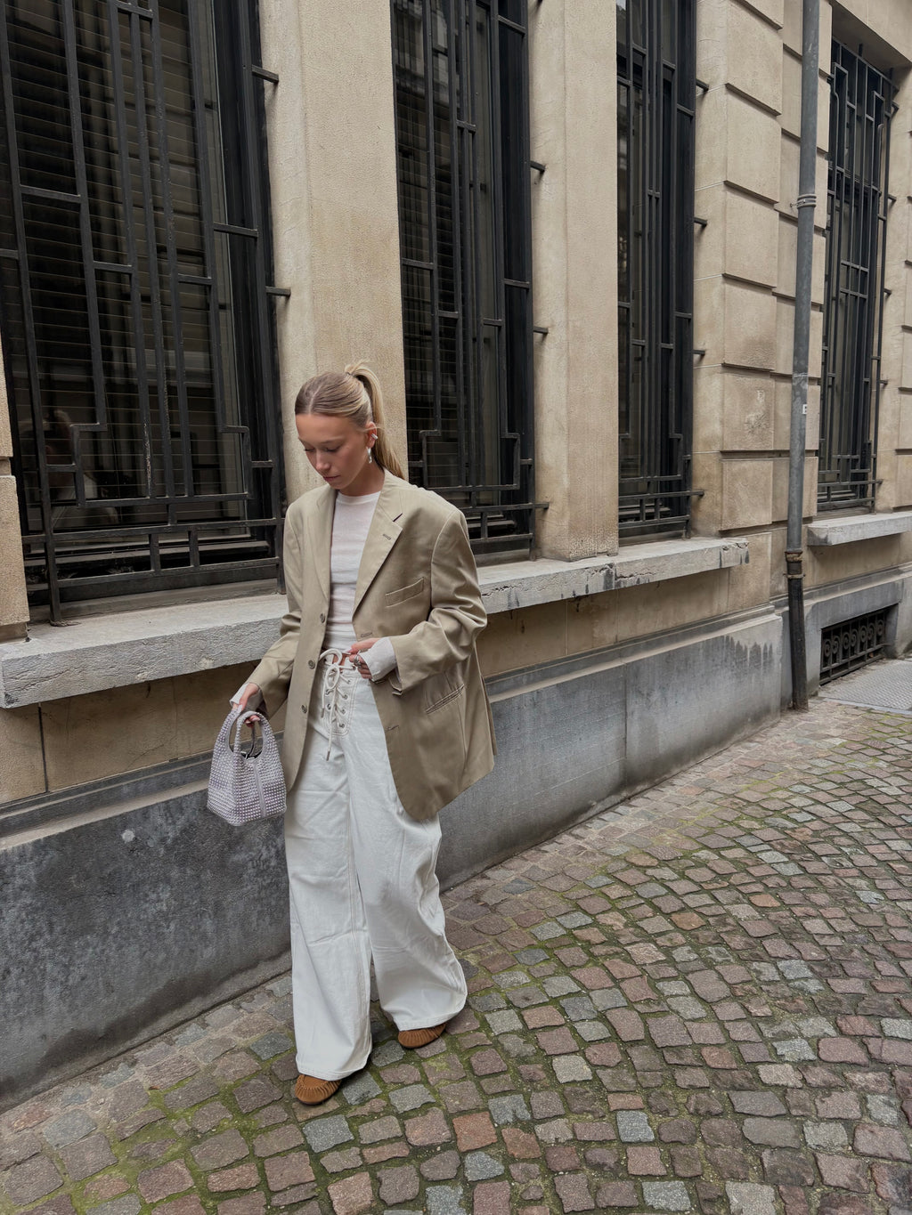 Meave wide leg jeans white