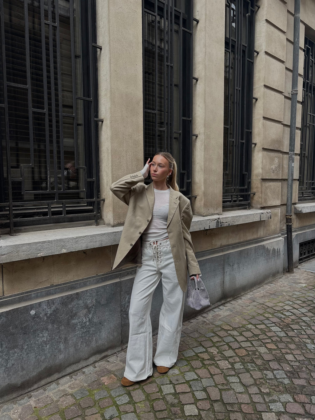 Meave wide leg jeans white