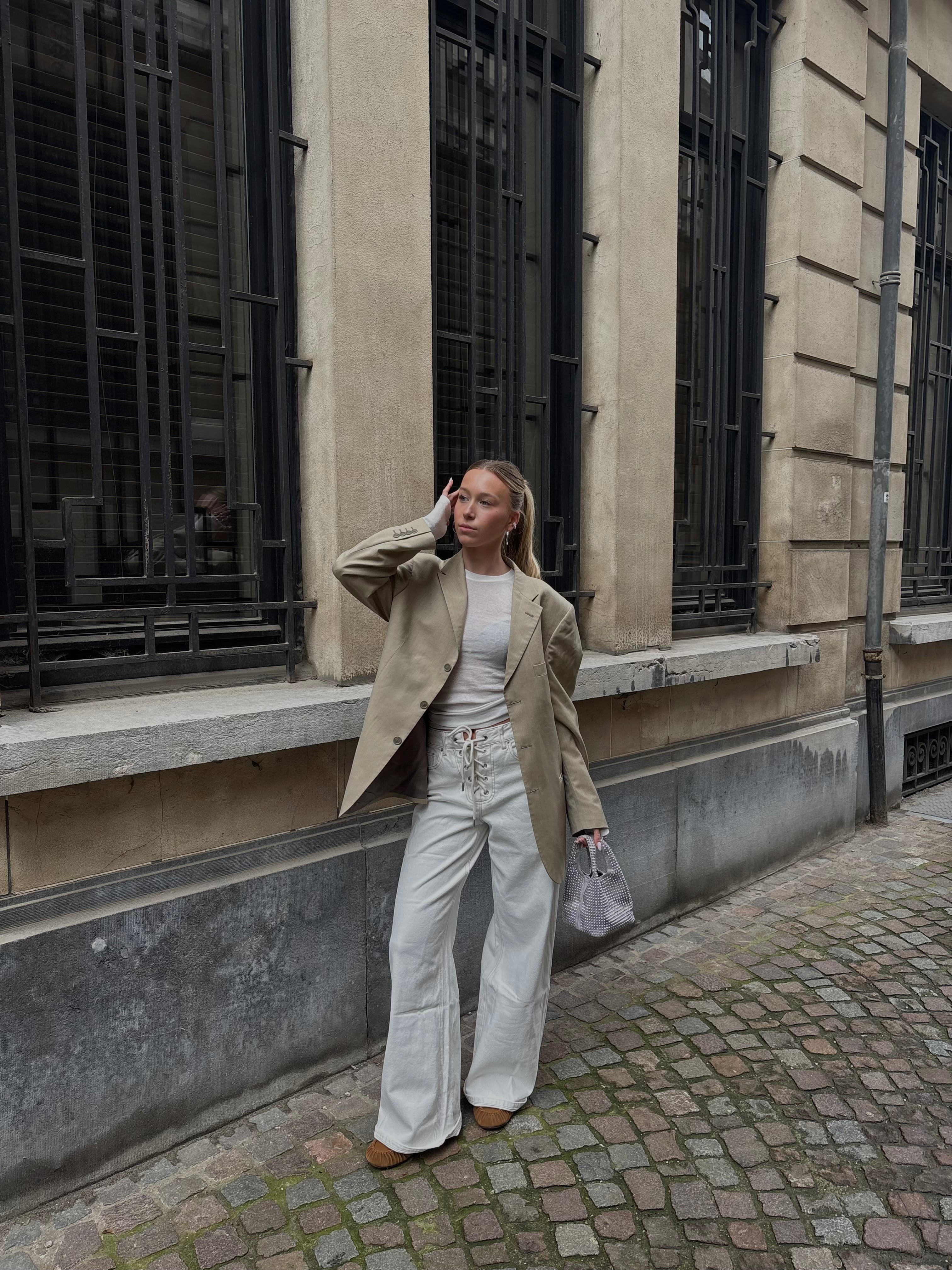 Meave wide leg jeans white