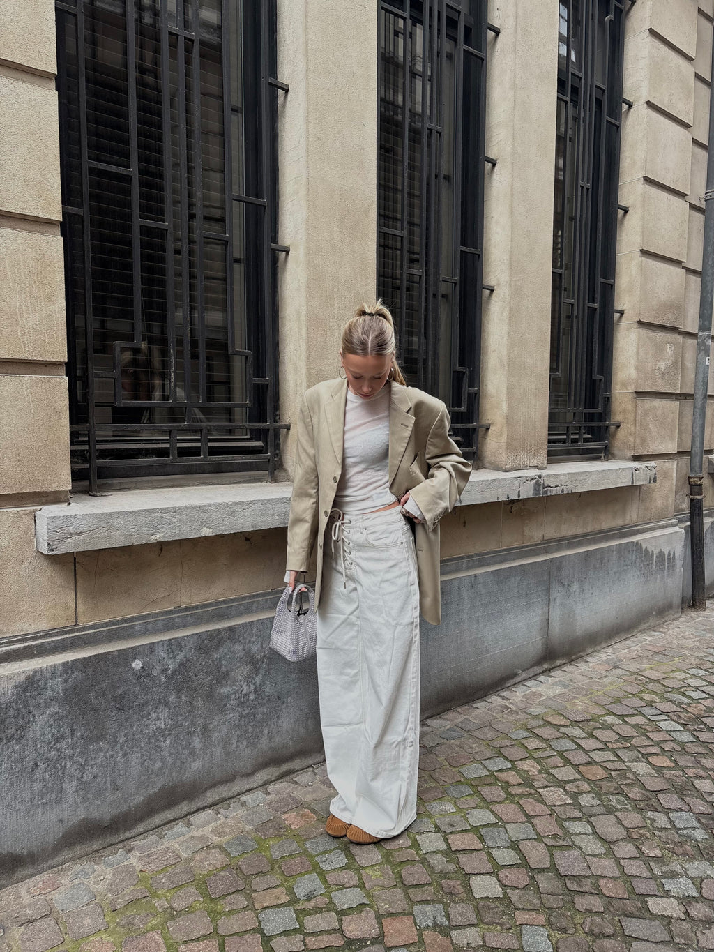 Meave wide leg jeans white