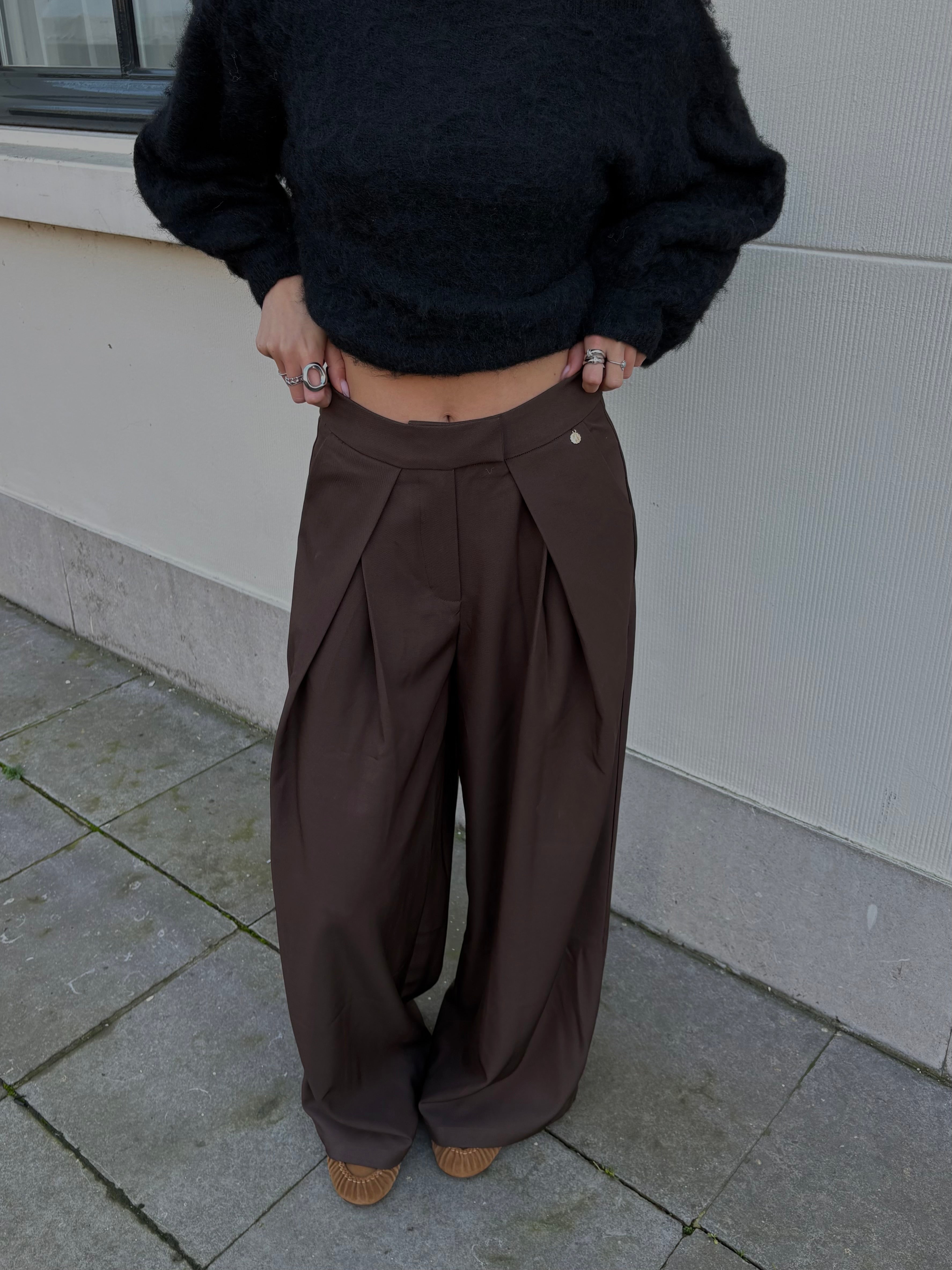 Juul wide leg pantalon brown