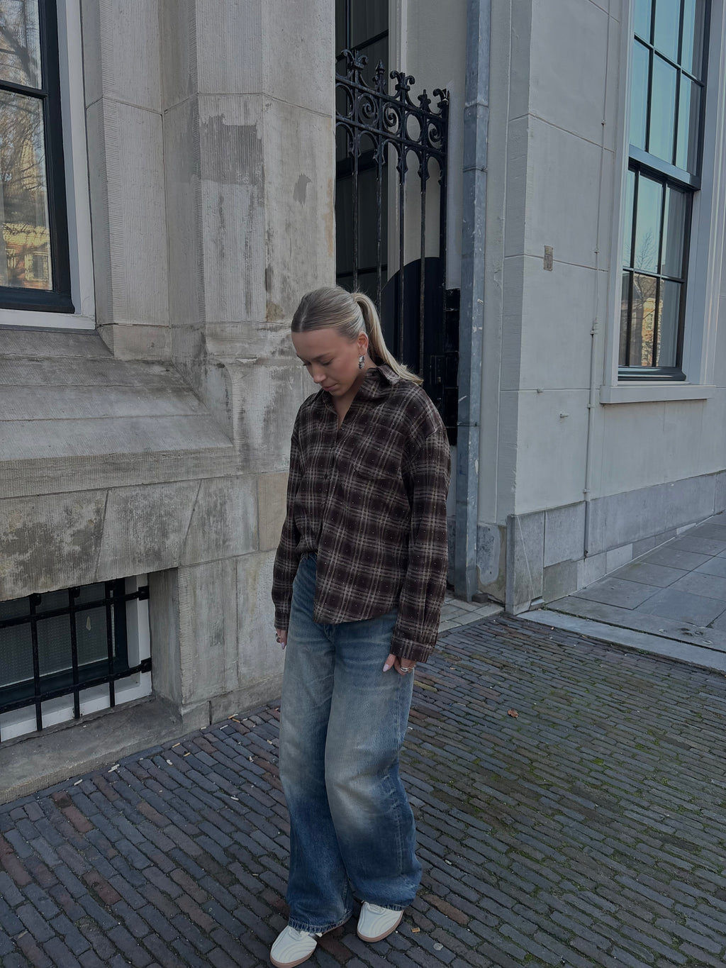 Mia glitter blouse brown