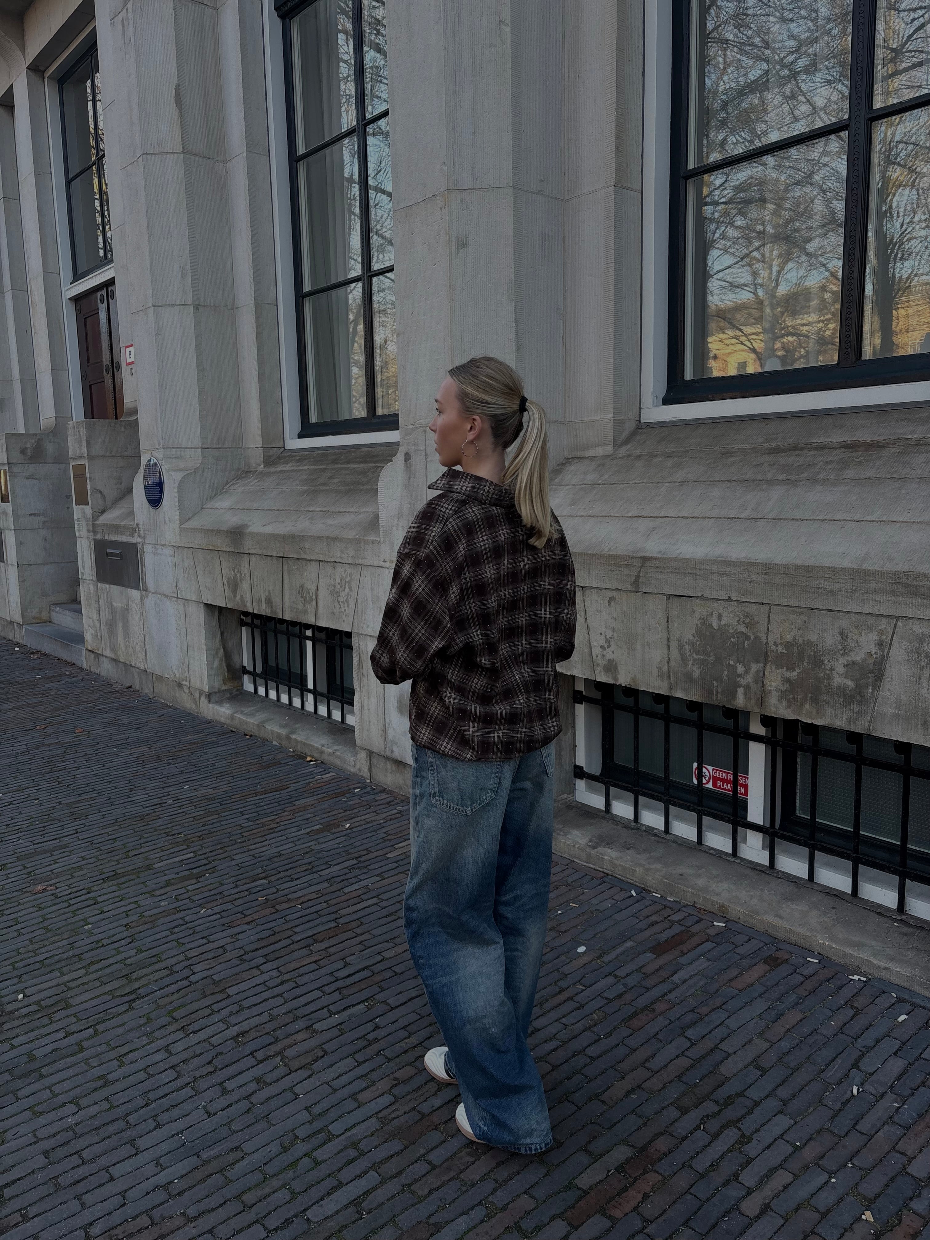 Mia glitter blouse brown